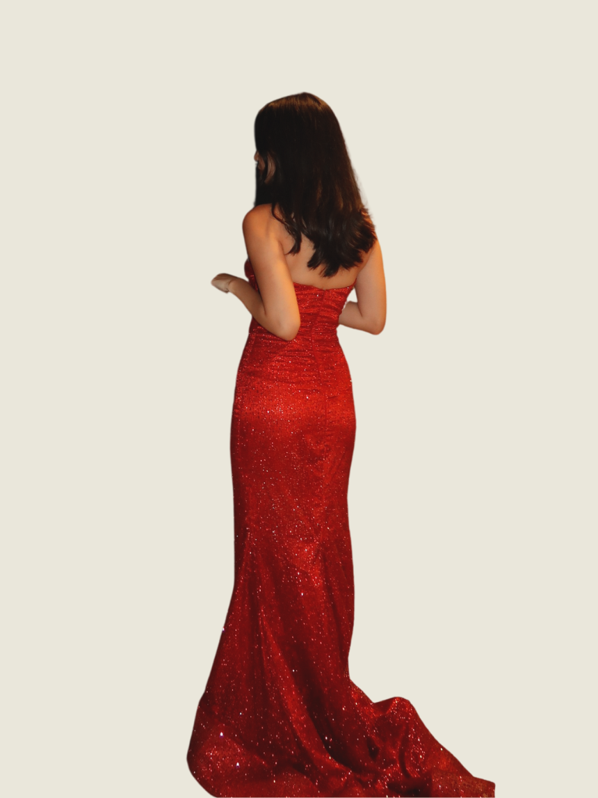 Jearsond Collection Red Sequin Gown