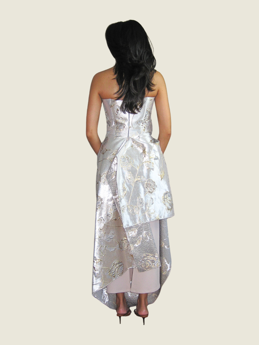 House of Laurel Gold Tube Gown