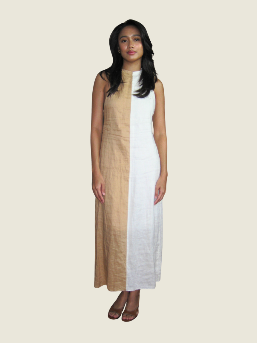 Two Tone Halter Dress