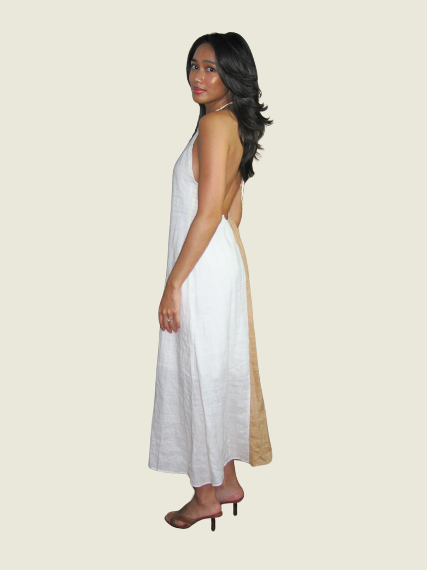Two Tone Halter Dress
