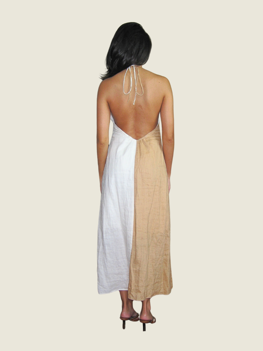 Two Tone Halter Dress
