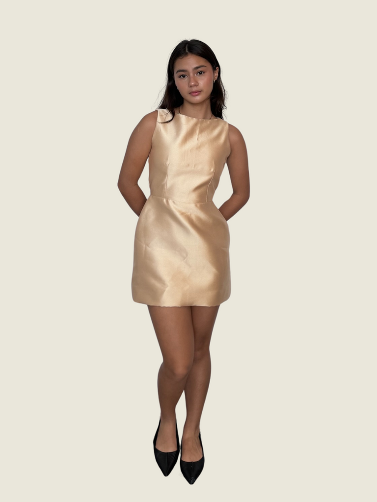 Atelier Carlene Gold Mini Dress