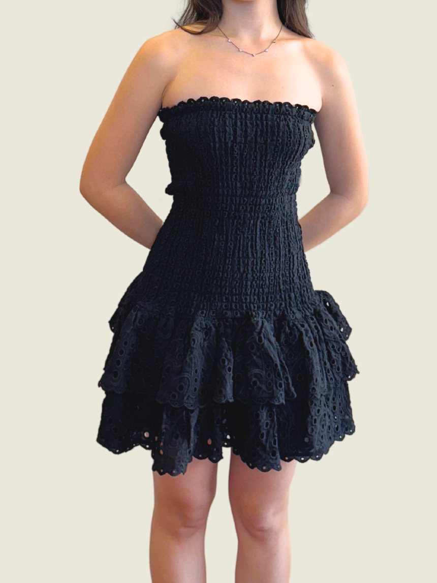 Black Mini Ruffle Dress