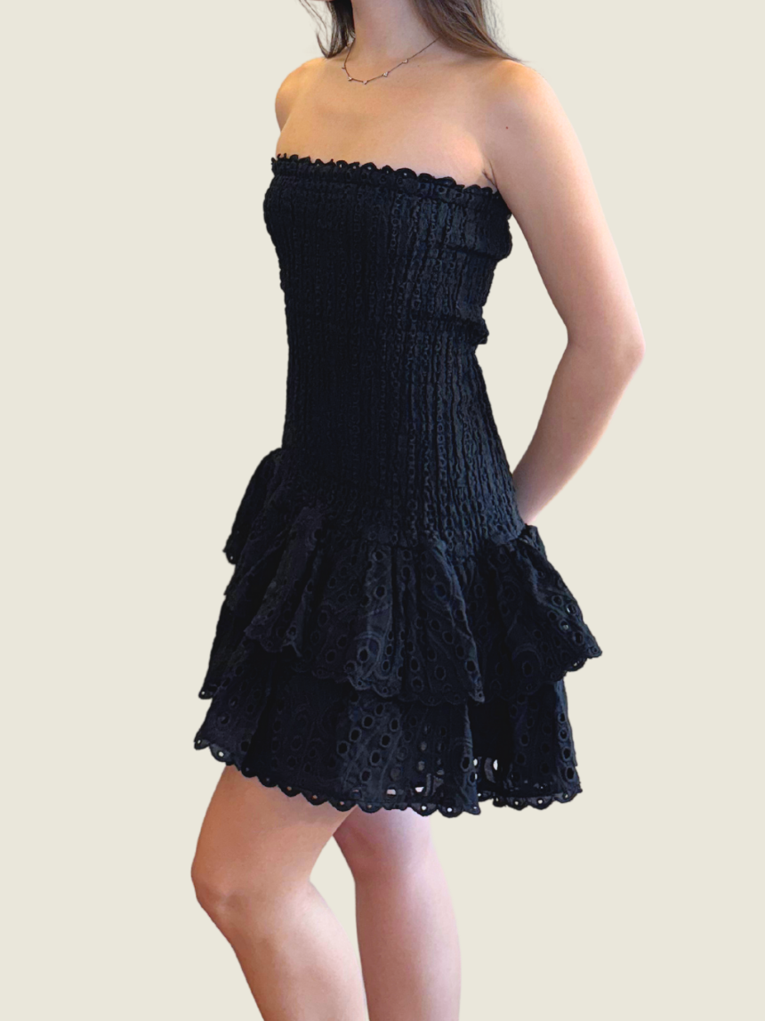 Black Mini Ruffle Dress