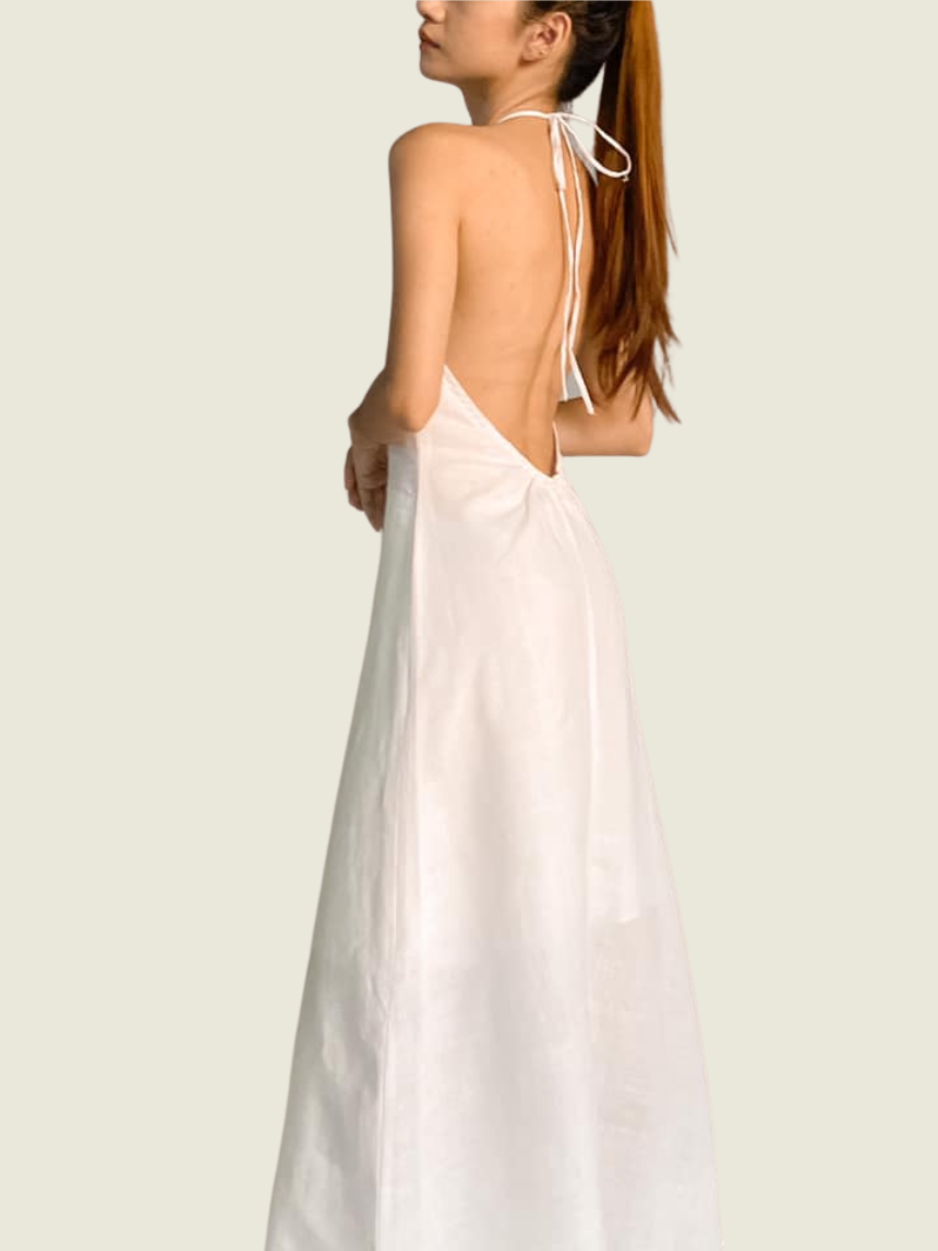 La Oceann White Linen Dress