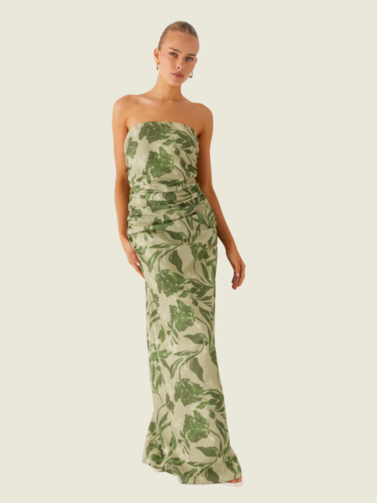 Peppermayo Sirrah Green Printed Maxi Dress
