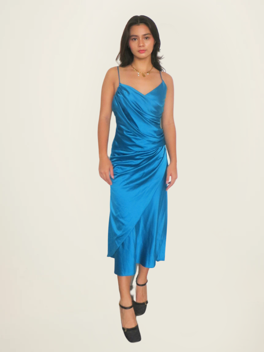 SYNE Custom Teal Silk Terno
