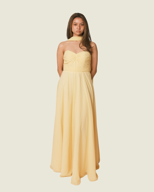 Atelier Debbie Co Yellow Sweetheart Tube Gown