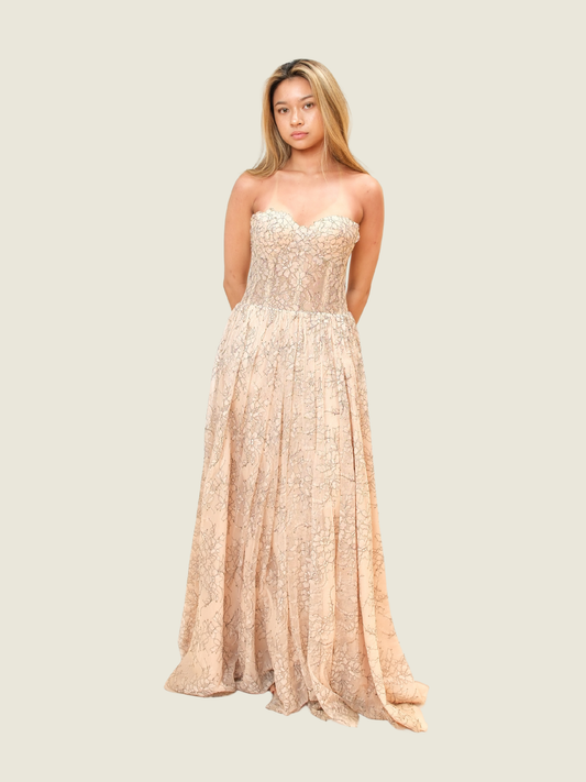 Debbie Co Embellished Lace Tube Dress