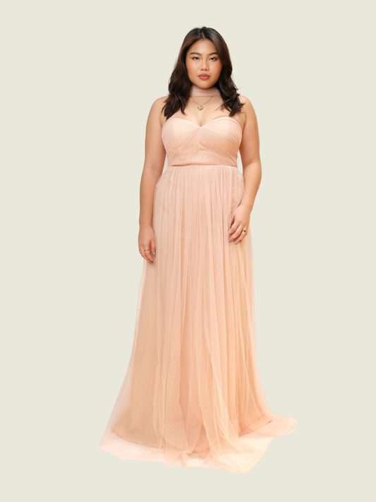 Jenny Yoo Sweatheart Neckline Tube Pink Gown