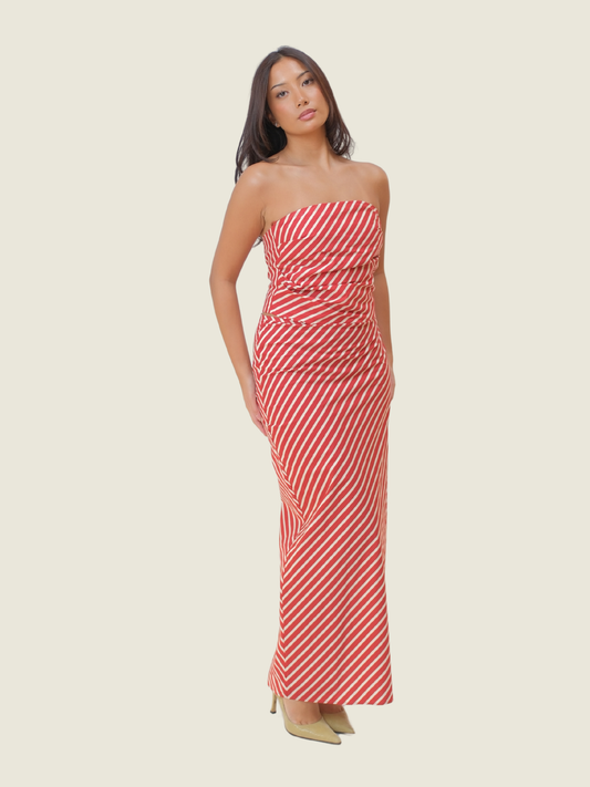 Mango Sleeveless Striped Top and Skirt Set