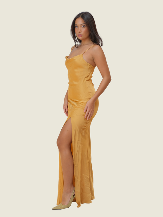 Nicholas Simone Sleeveless Silk Dress in Copper