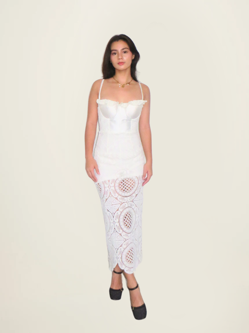 Self Portrait Bustier Crochet Dress