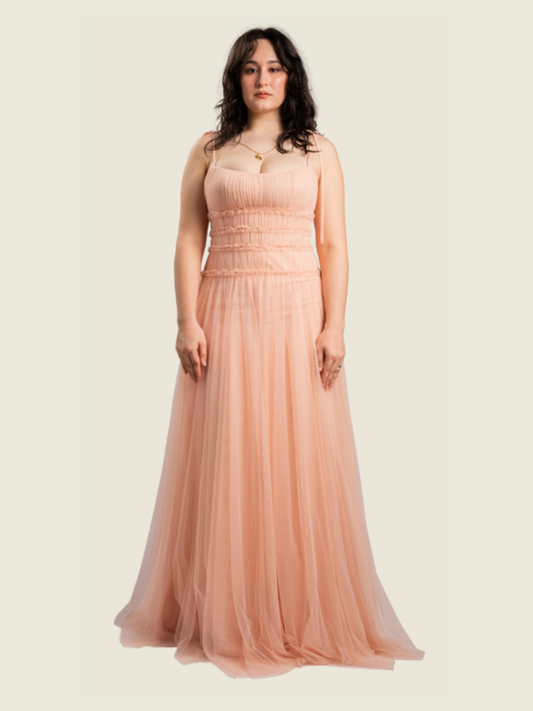 Jenny Yoo Berkley Light Pink Tulle Maxi Dress
