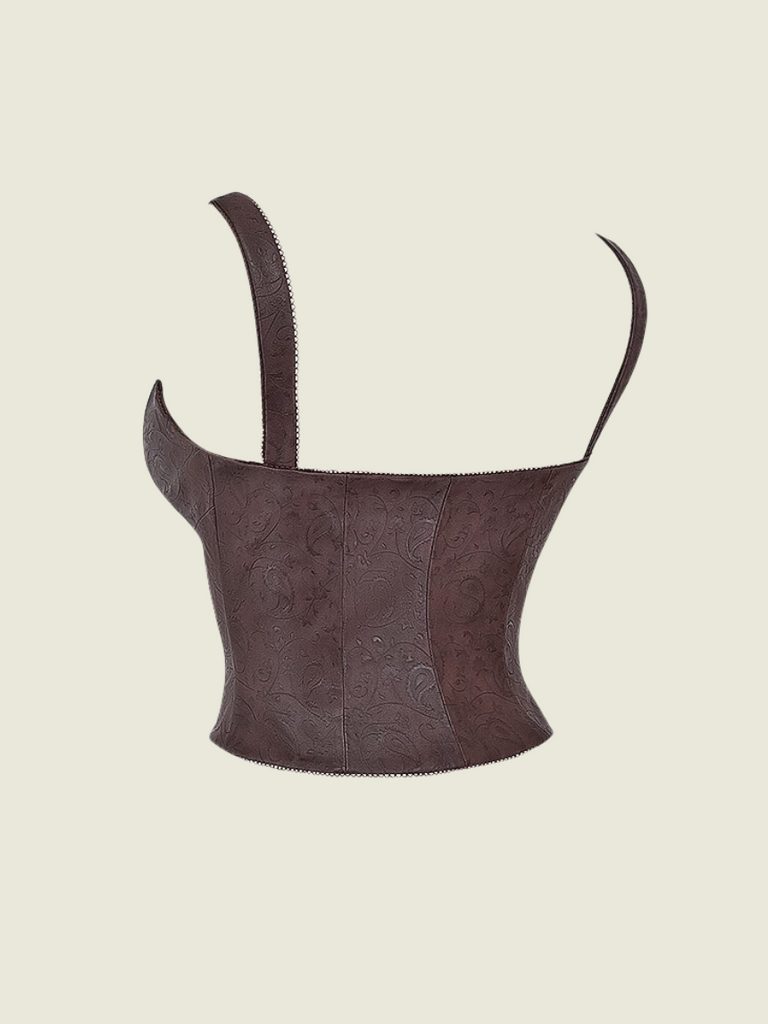 House of CB Pia Brown Leather Vegan Corset