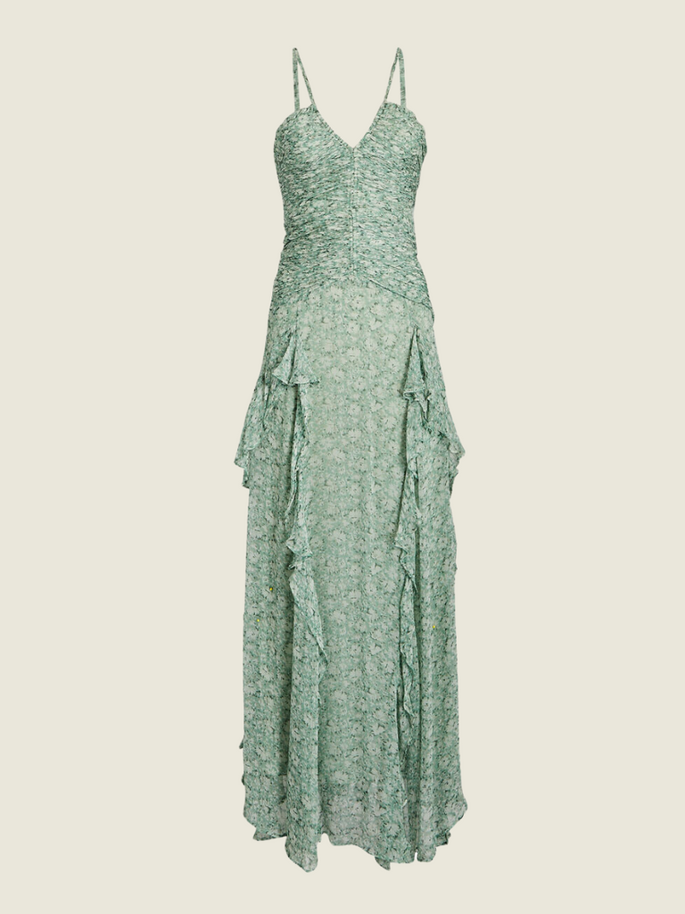 Shona Joy Green Hala Ruched Dress