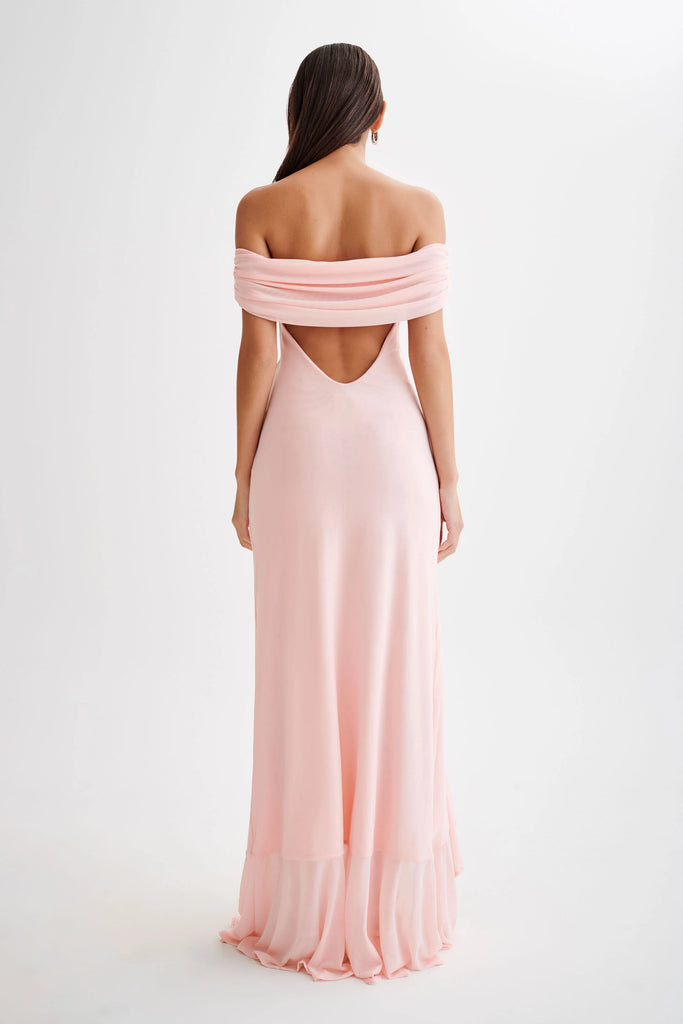Meshki Audrey Off Shoulder Mesh Maxi Dress