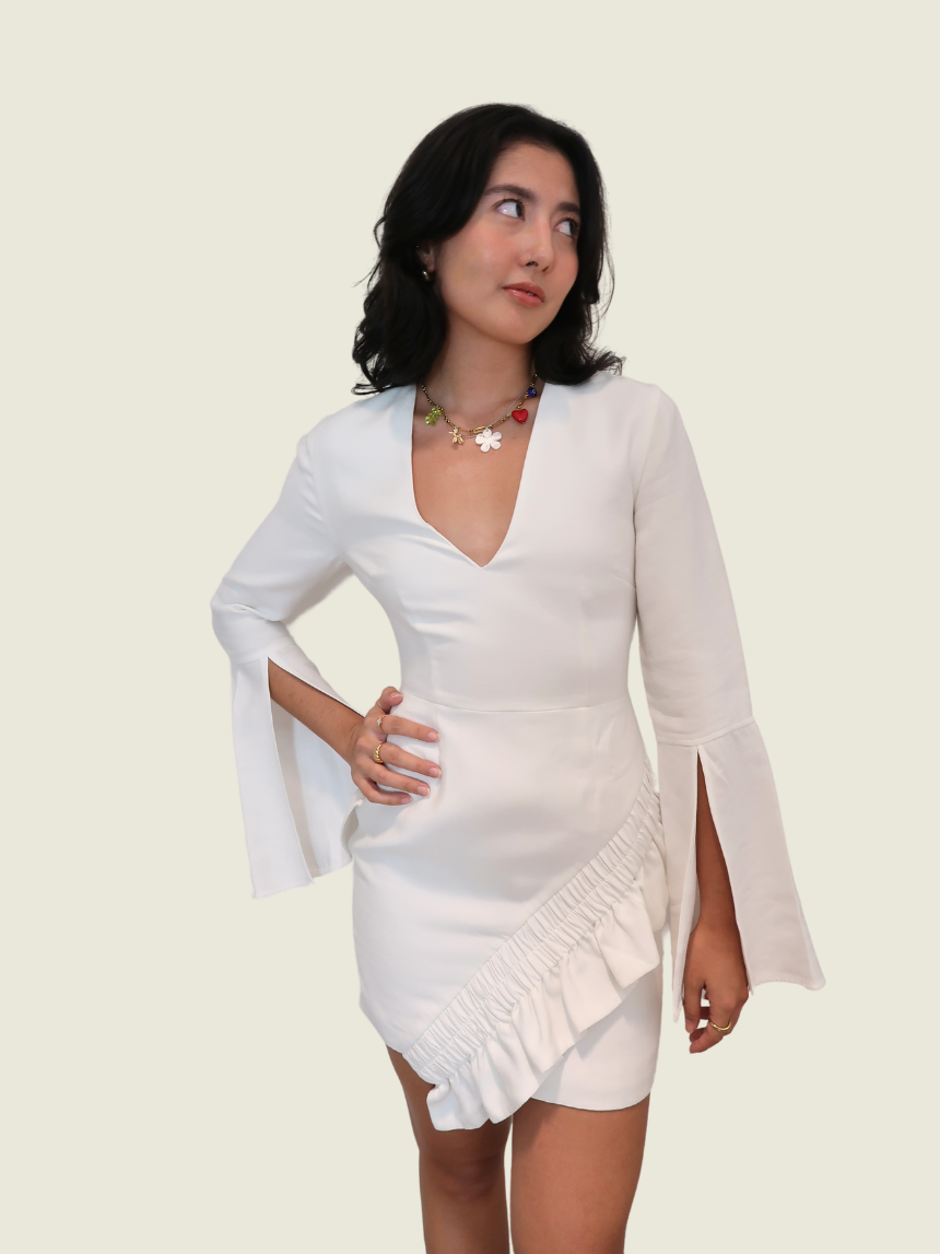 C/MEO Collective White Longsleeve Dress