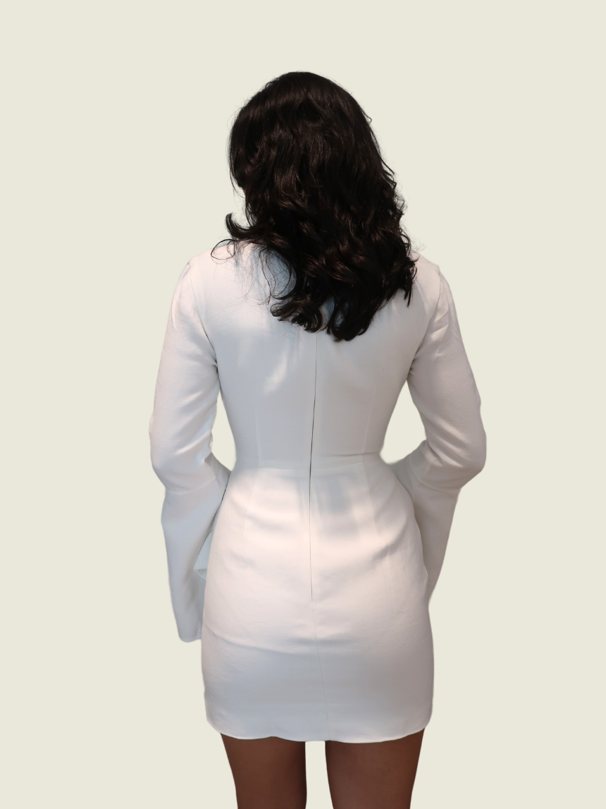 C/MEO Collective White Longsleeve Dress