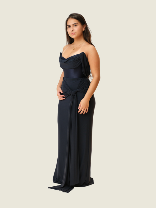 Custom Martina Bautista Gown in Midnight Blue