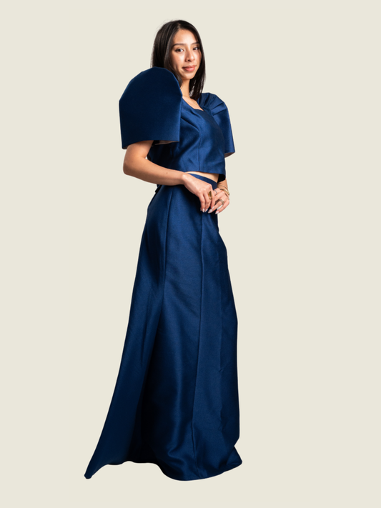 Malou Leonio Custom Navy Blue Filipiniana Set
