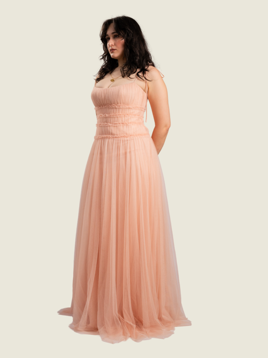 Jenny Yoo Berkley Light Pink Tulle Maxi Dress