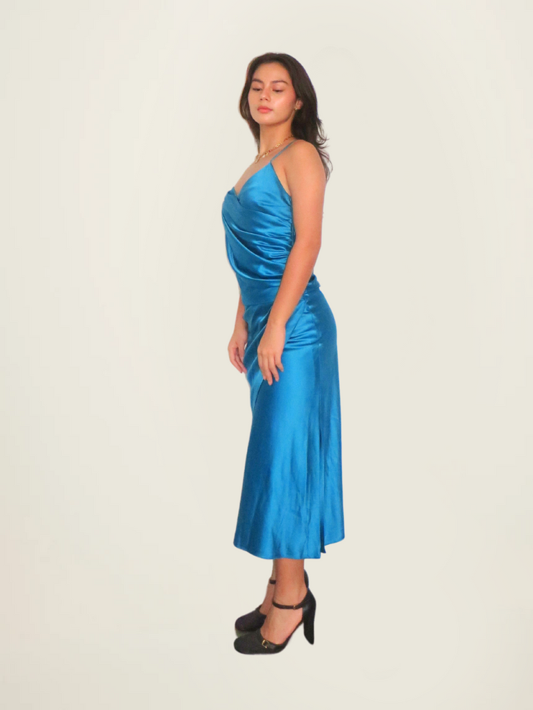 SYNE Custom Teal Silk Terno