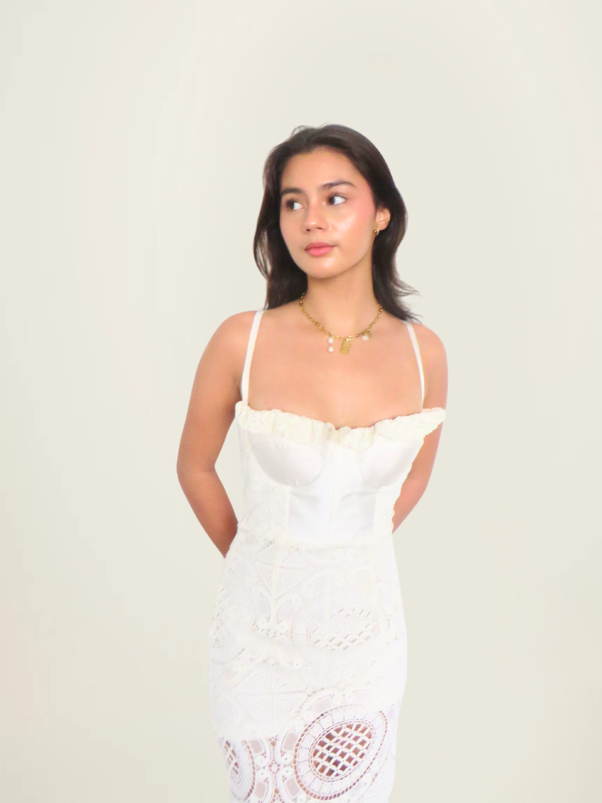 Self Portrait Bustier Crochet Dress