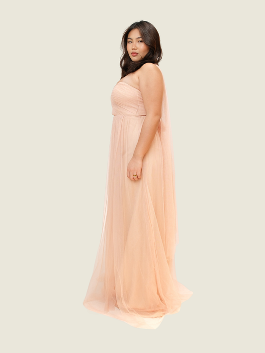 Jenny Yoo Sweatheart Neckline Tube Pink Gown