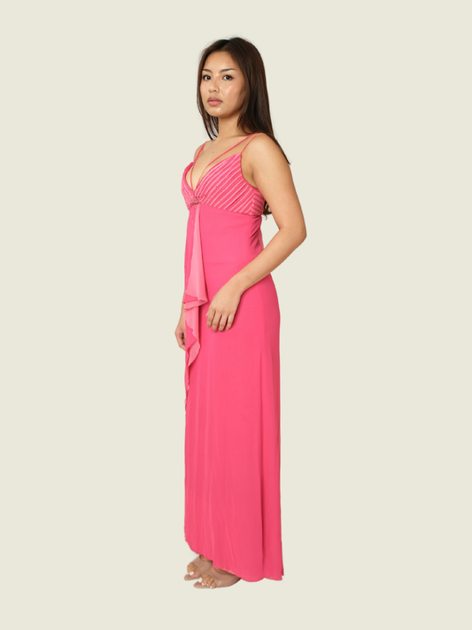 Randy Ortiz Custom Pink Strappy Maxi Dress