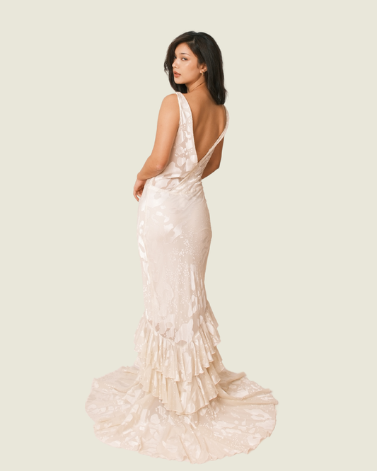 Rat & Boa Leopard-Devoré Layered-Ruffle Maxi Dress