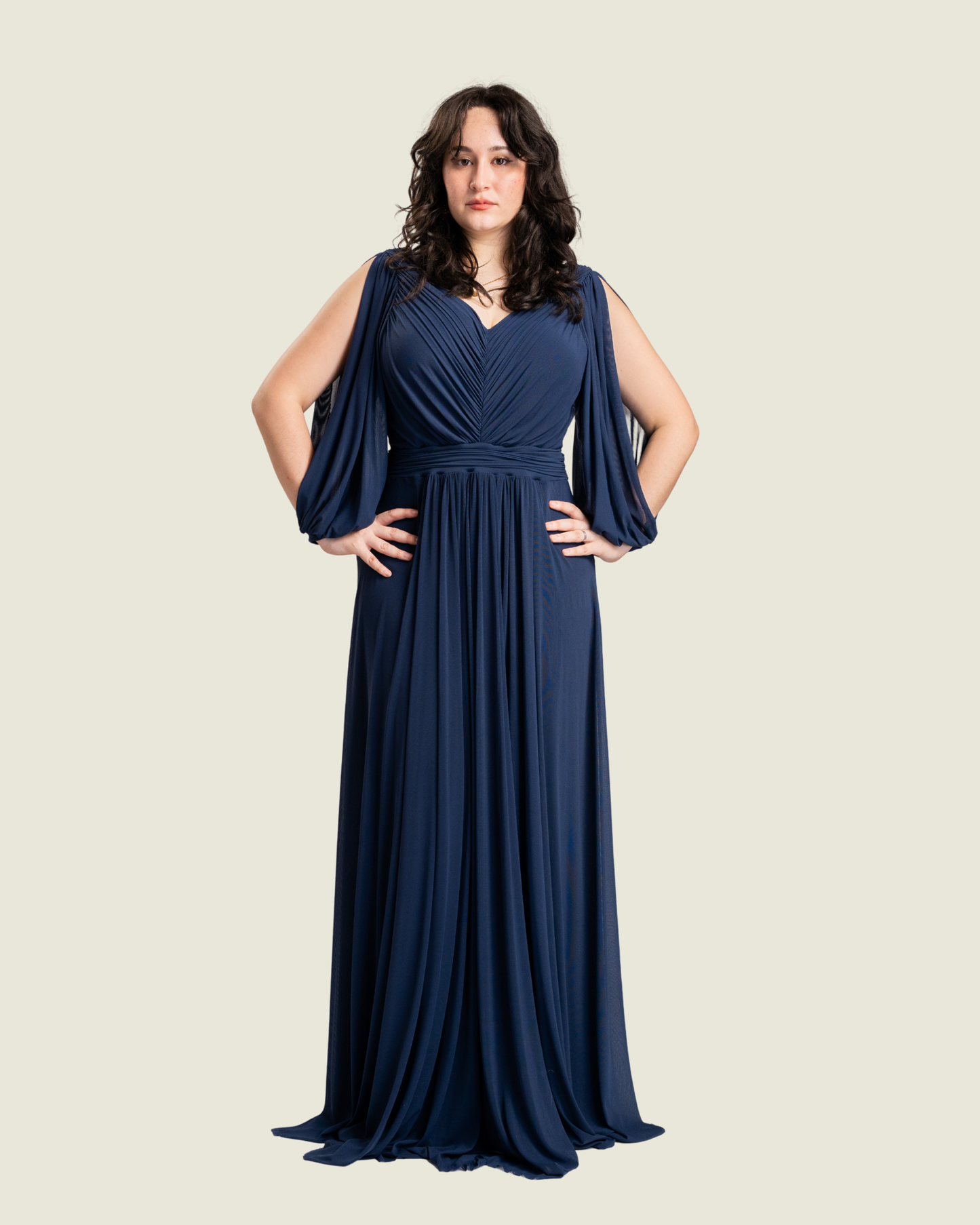 Tantease Blue Long Sleeve Maxi Dress