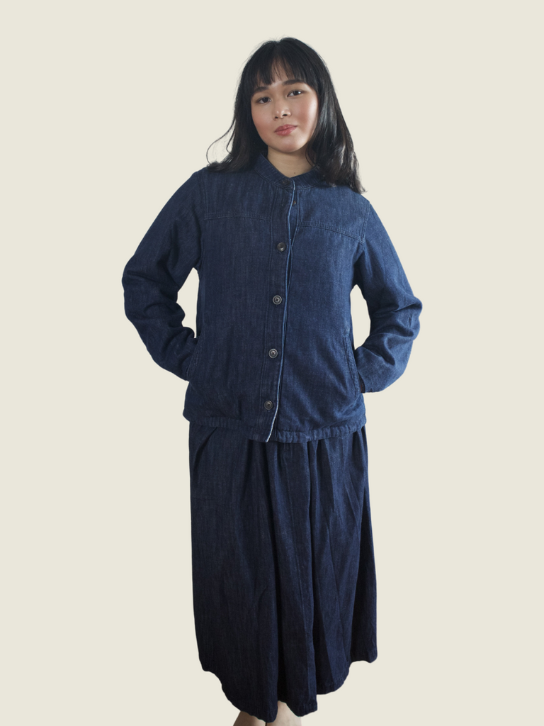 Ines de la Fressange x Uniqlo Denim Jacket and Maxi Skirt Set