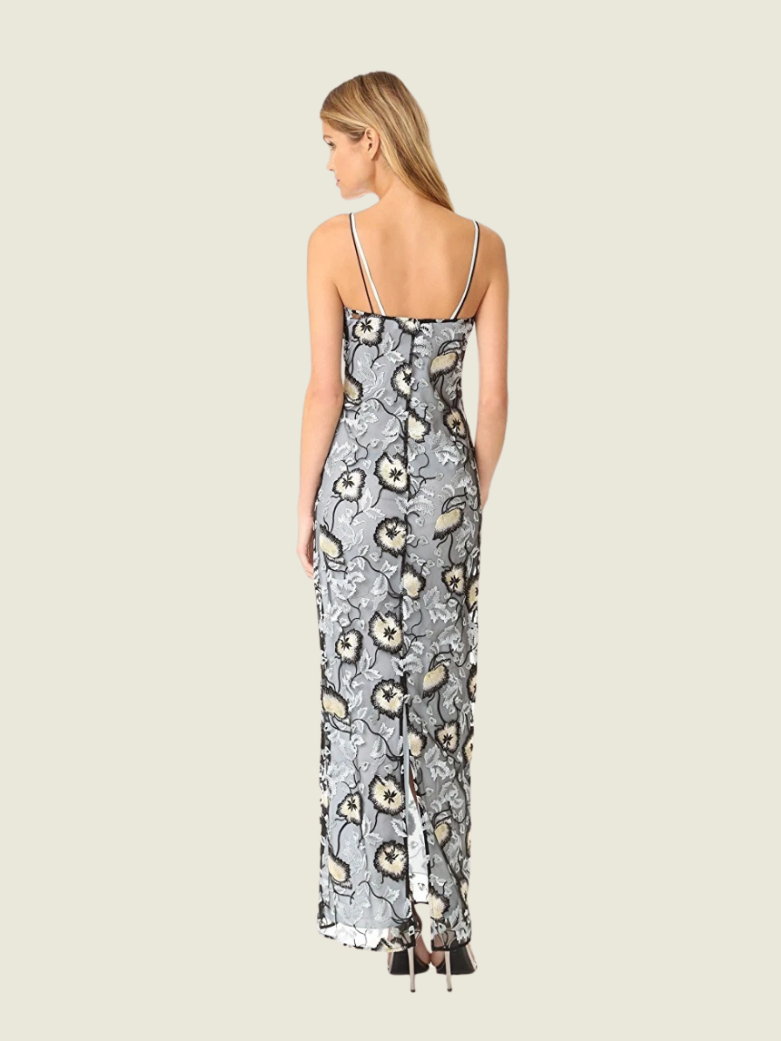 Self Portrait Sophia Floral-embroidered Slip Dress