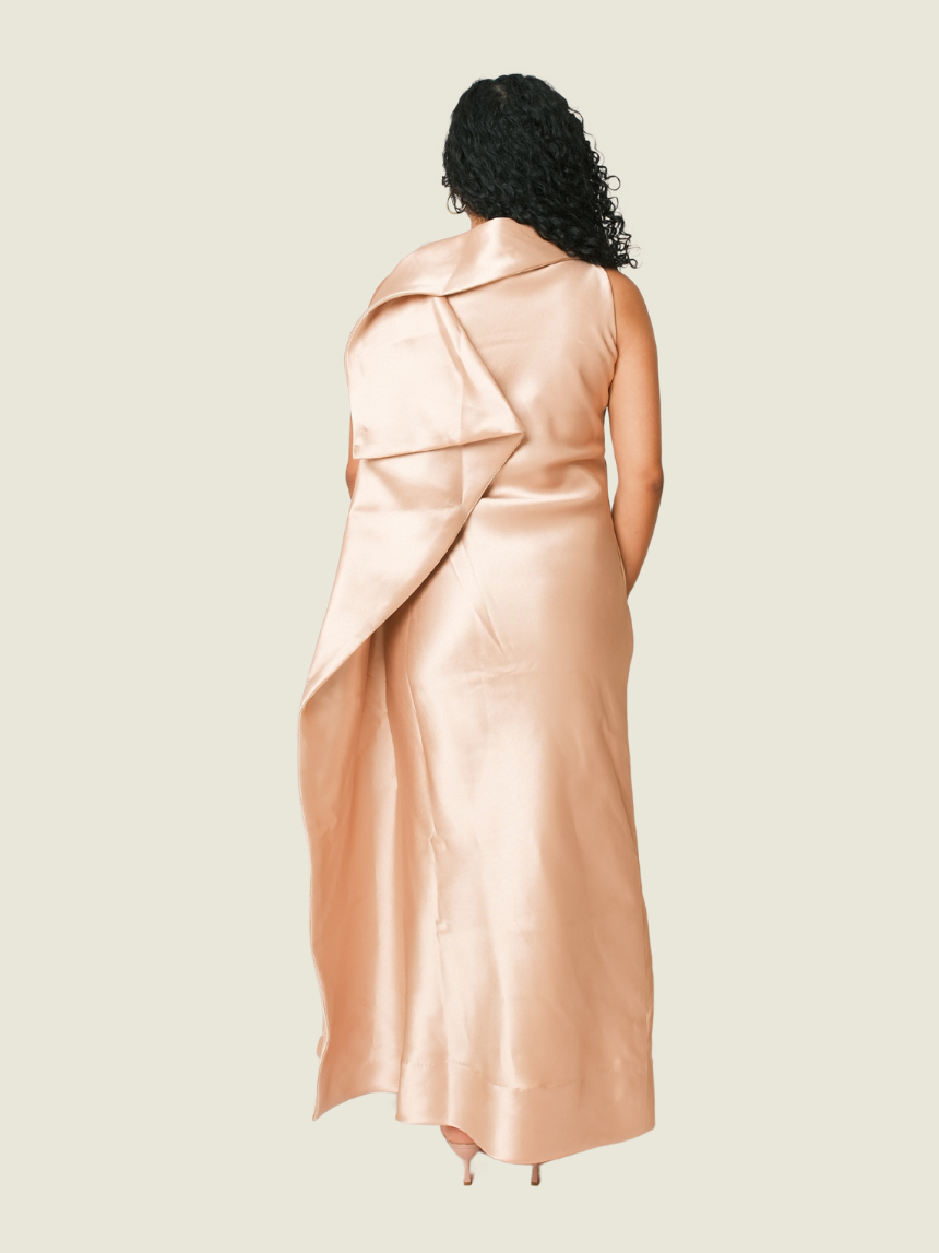 Robert Villar Peachy Pink Maxi Dress