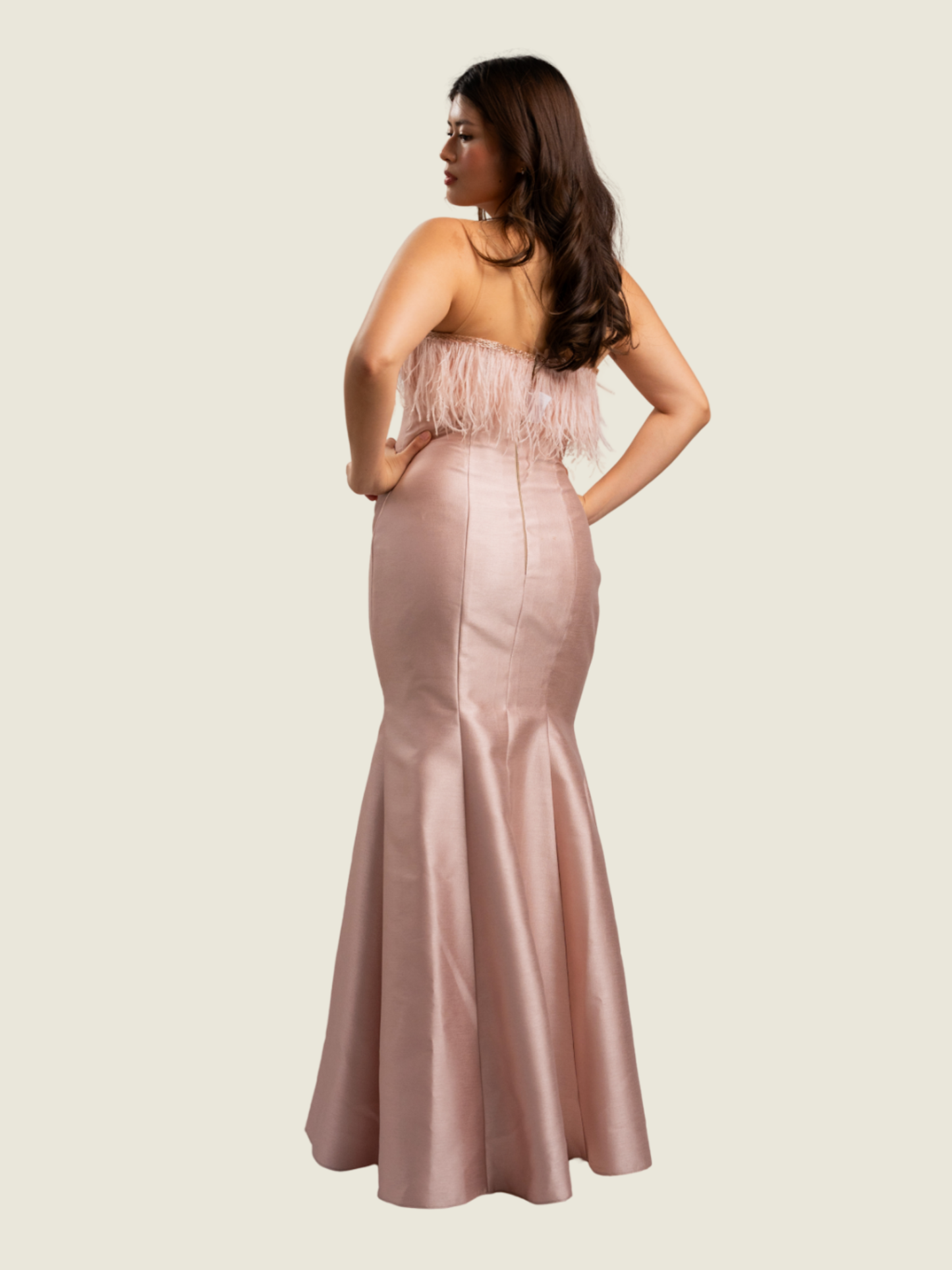 Debbie Co Pink Custom Silk Gazar Tube Gown