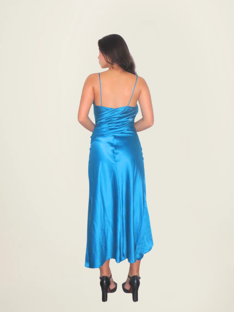 SYNE Custom Teal Silk Terno