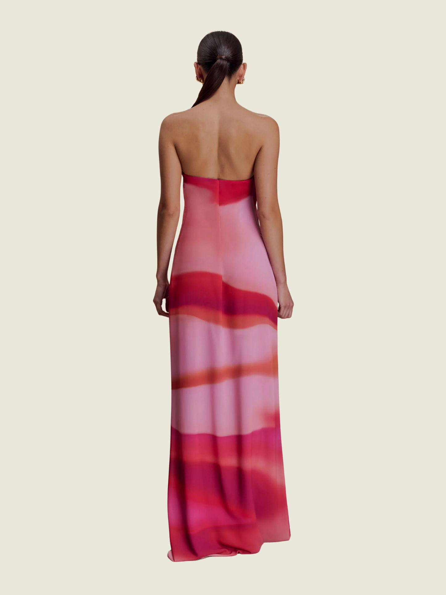 Meshki Amaya Strapless Chiffon Maxi Dress