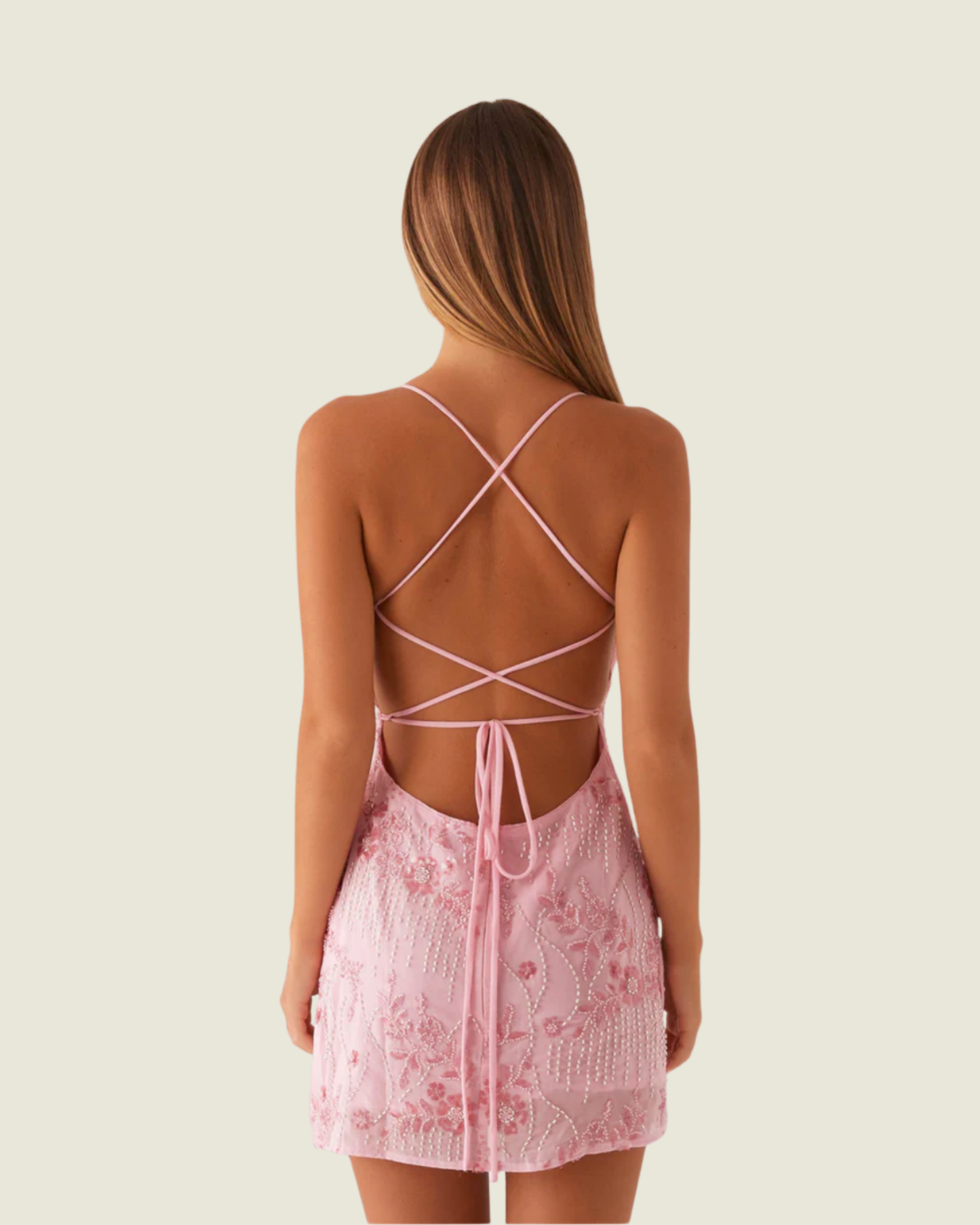 Peppermayo Exclusive Vietta Pink Sequin Cami Mini Dress