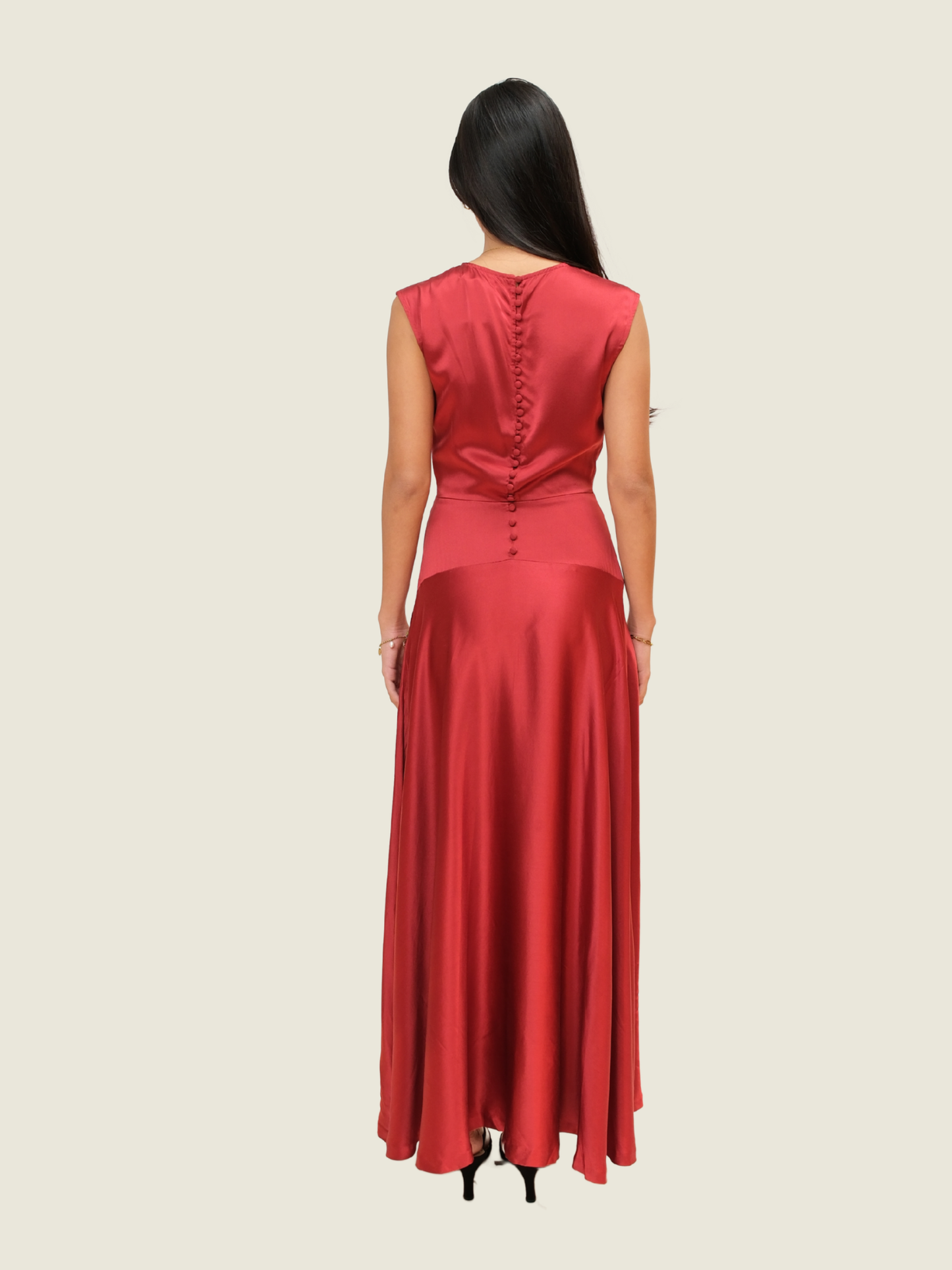 Reformation Red Evangeline Silk Dress