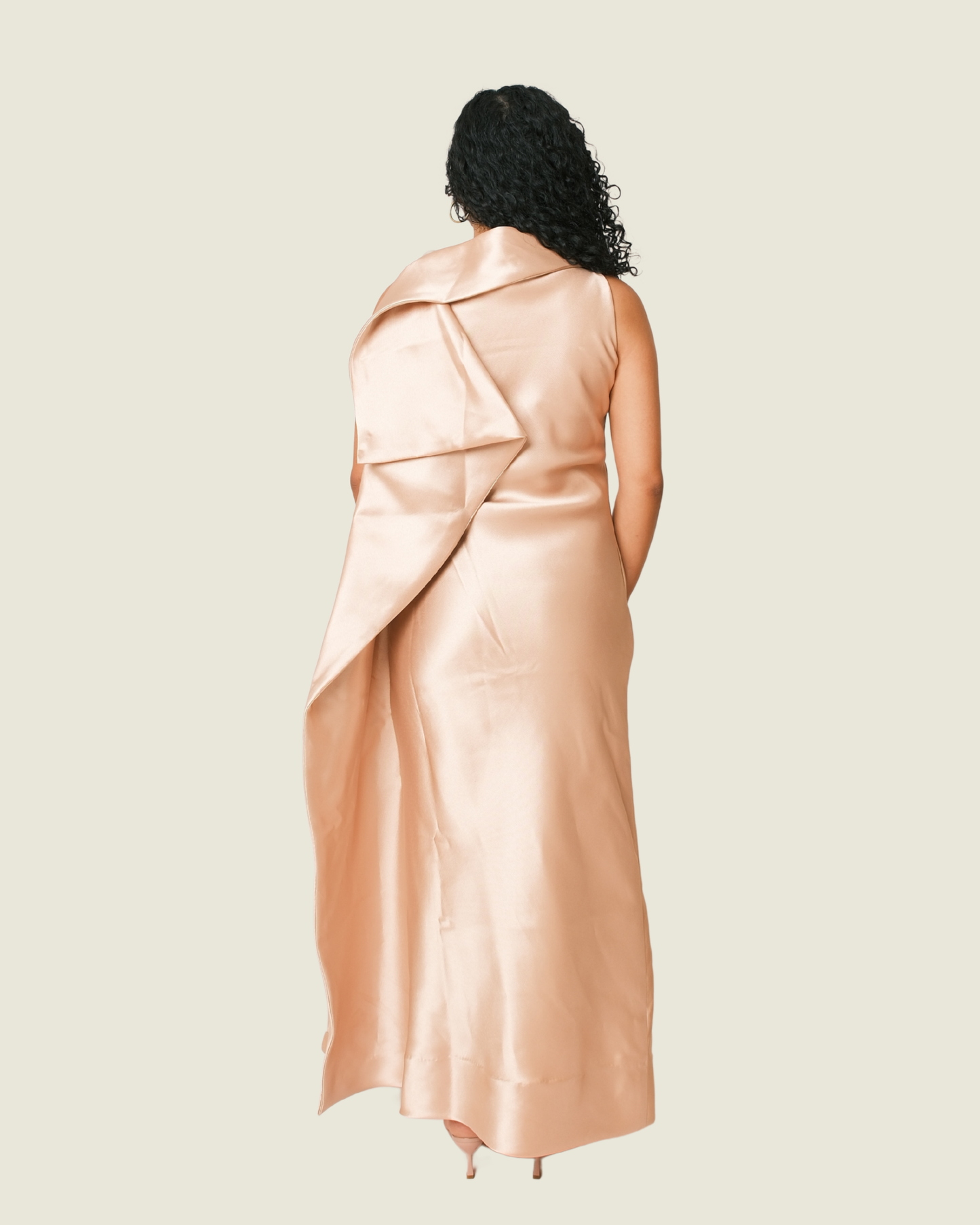Robert Villar Peachy Pink Maxi Dress
