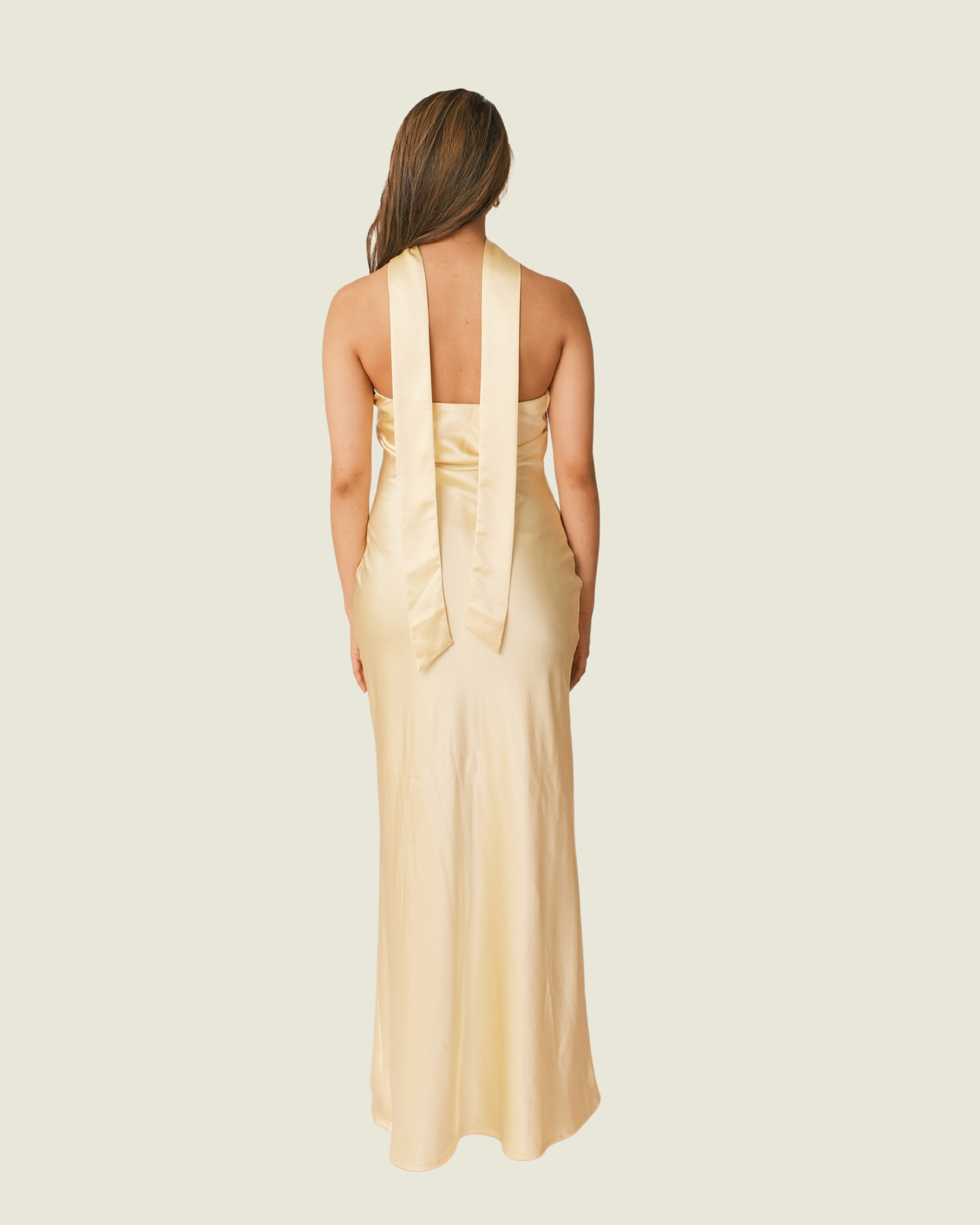 SNDYS Butter Yellow Angelina Neck Tie Maxi Dress