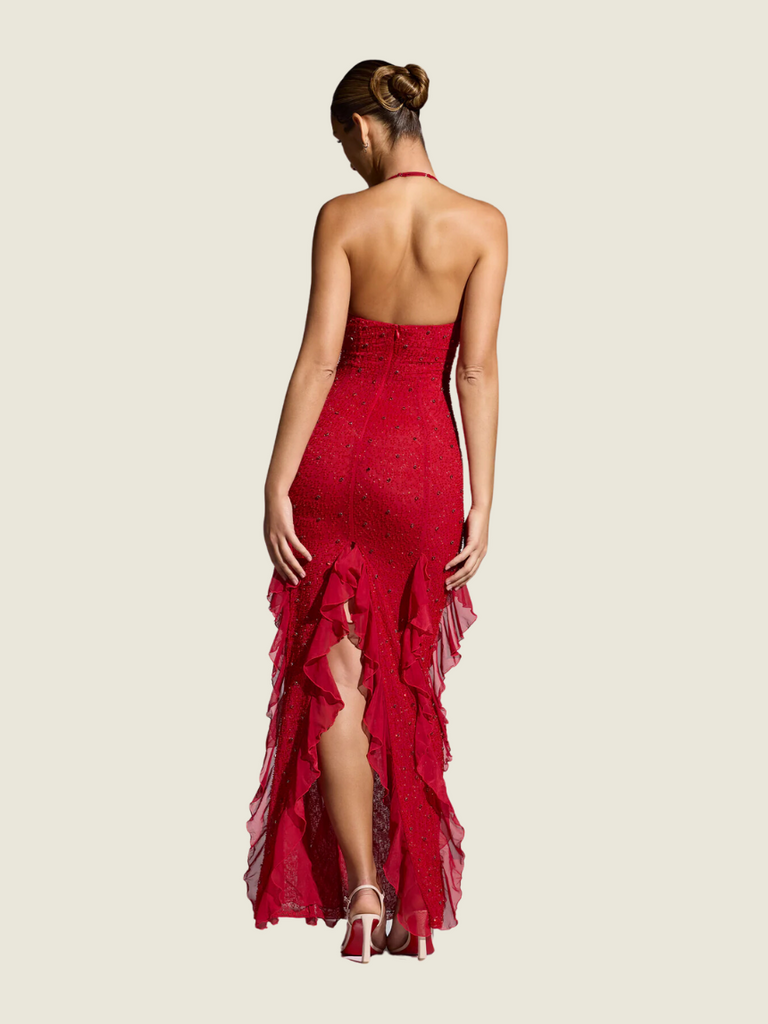 Oh Polly Red Anley Dress