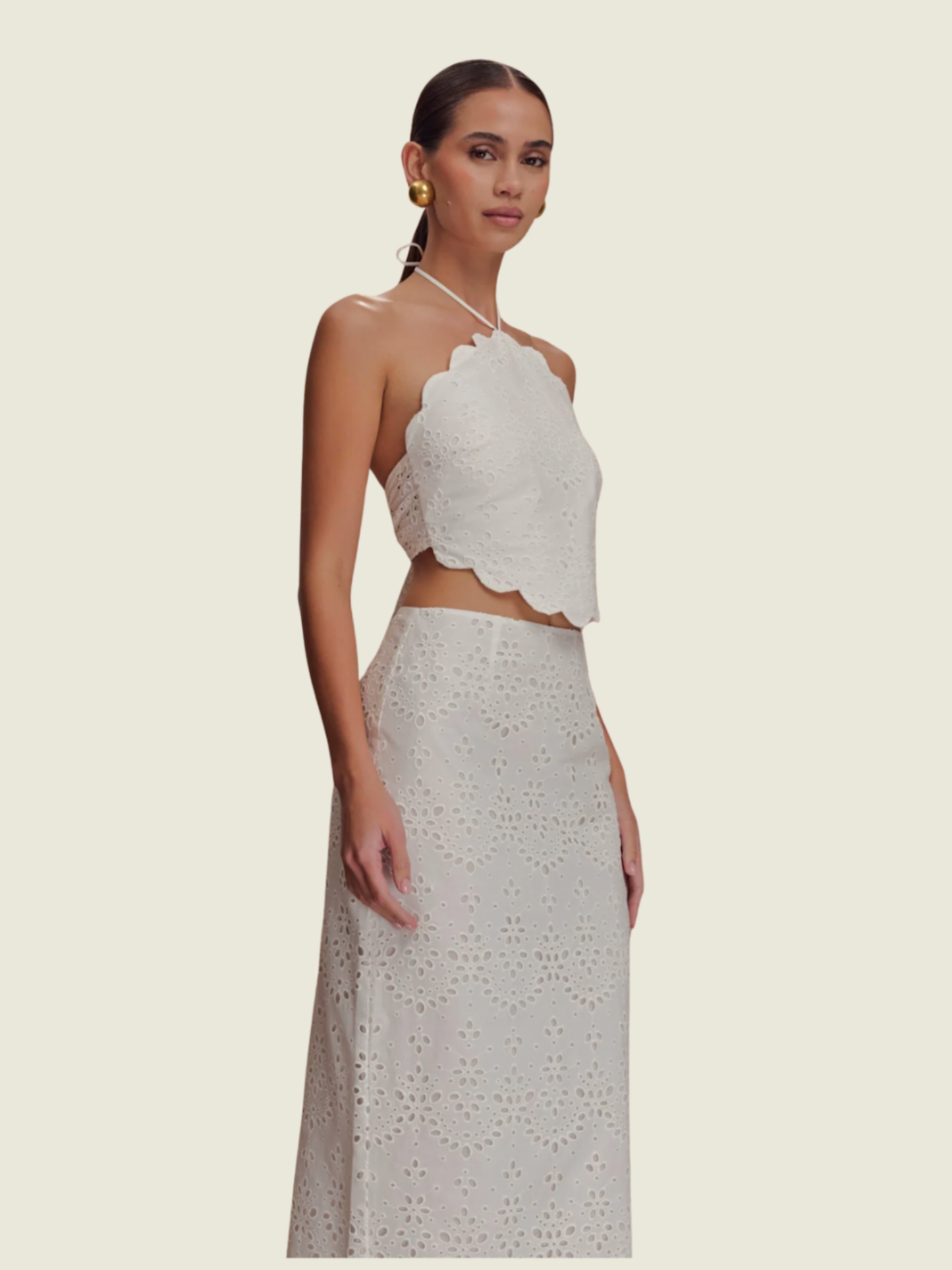 Meshki Kensley White Broderie Lace Set