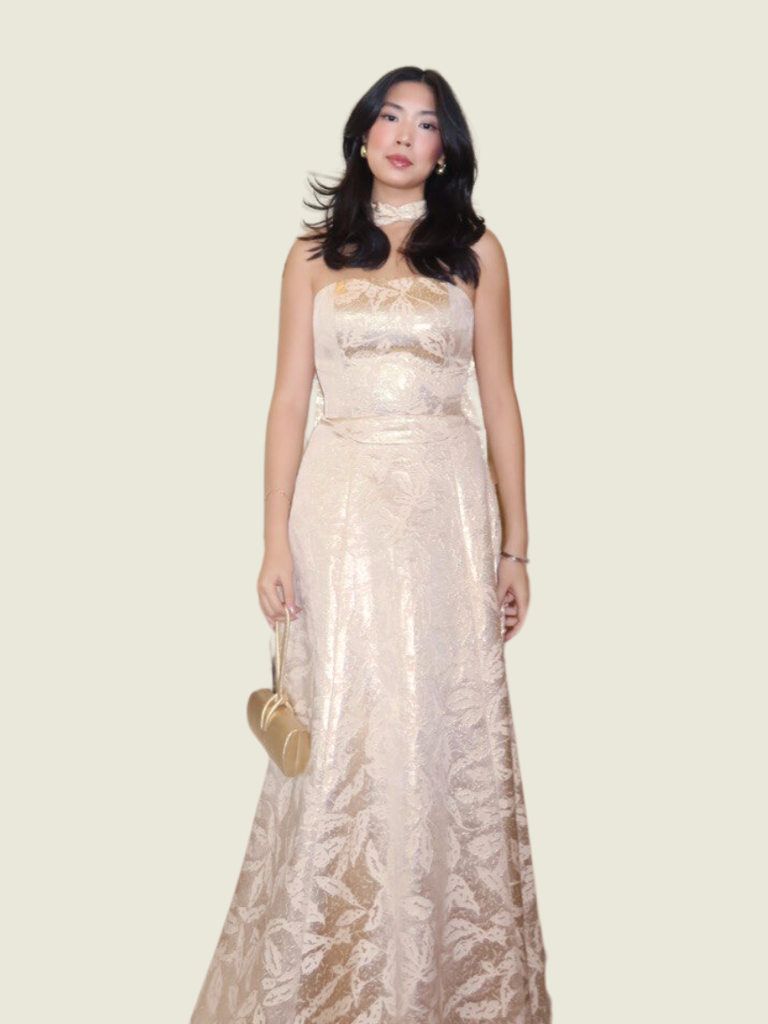 Rajo Laurel Gold Brocade Custom Gown