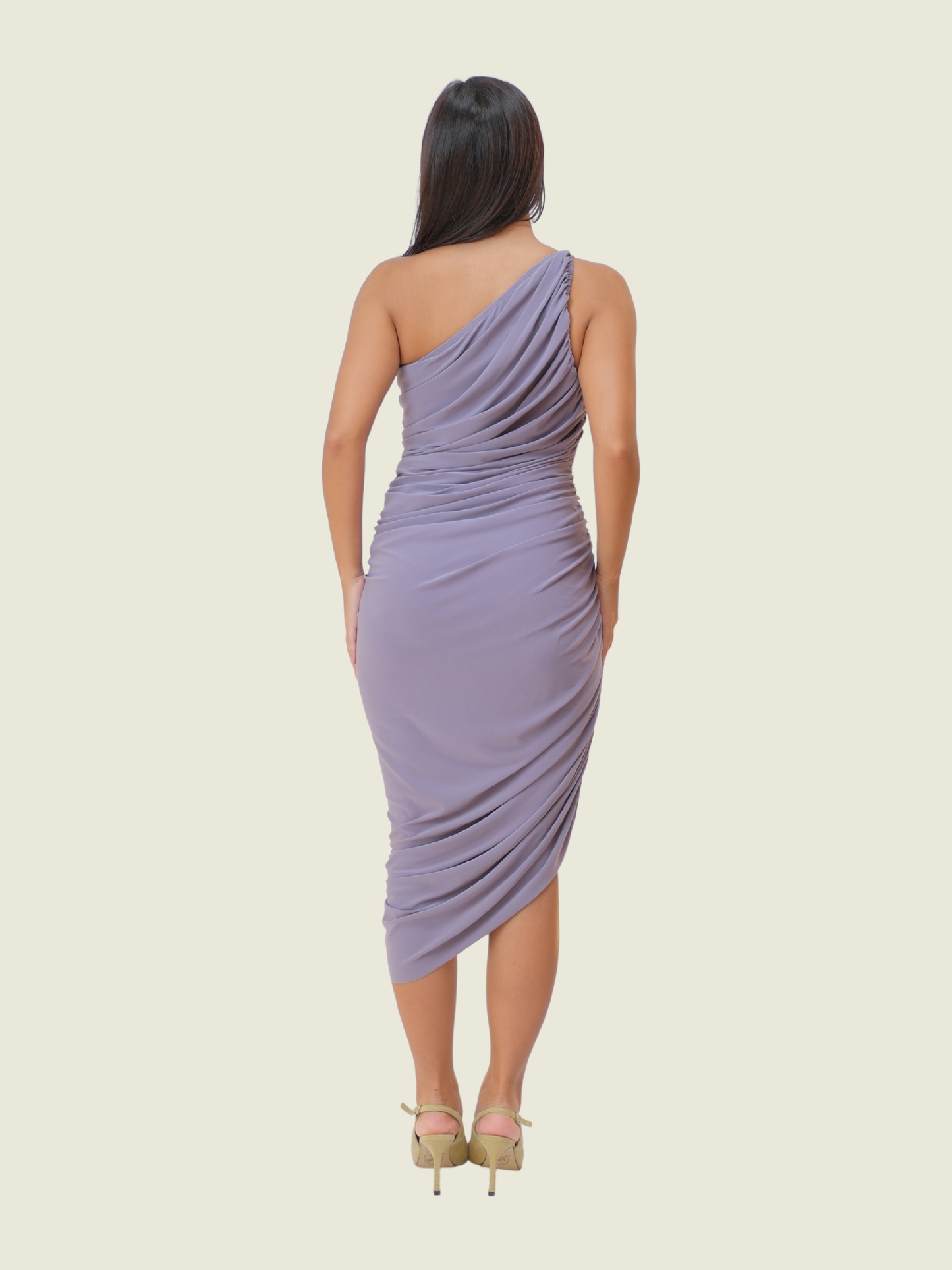 Norma Kamali Purple Asymmetrical Dress
