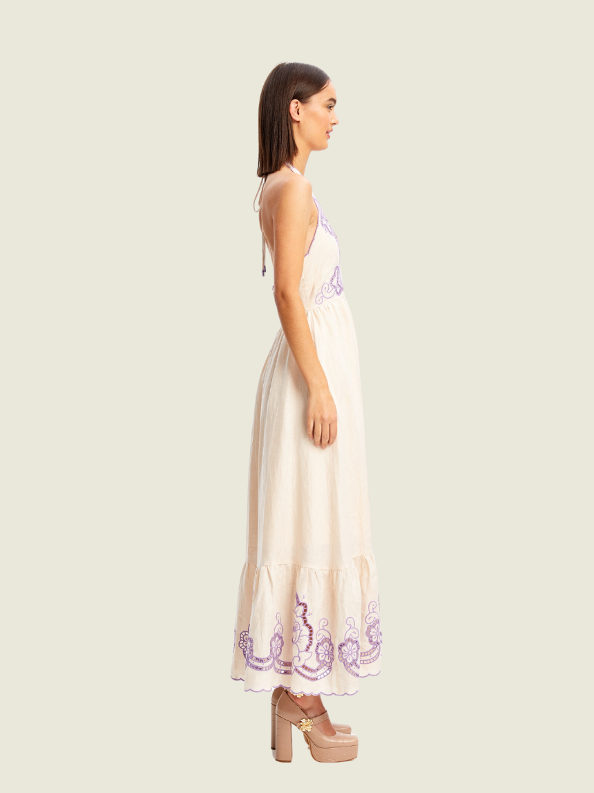 Alice McCall Capri Dreams Midi Dress Creme Fraiche