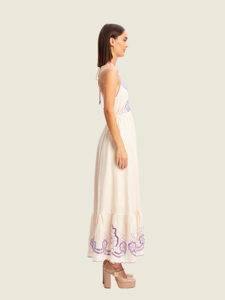 Alice McCall Capri Dreams Midi Dress Creme Fraiche