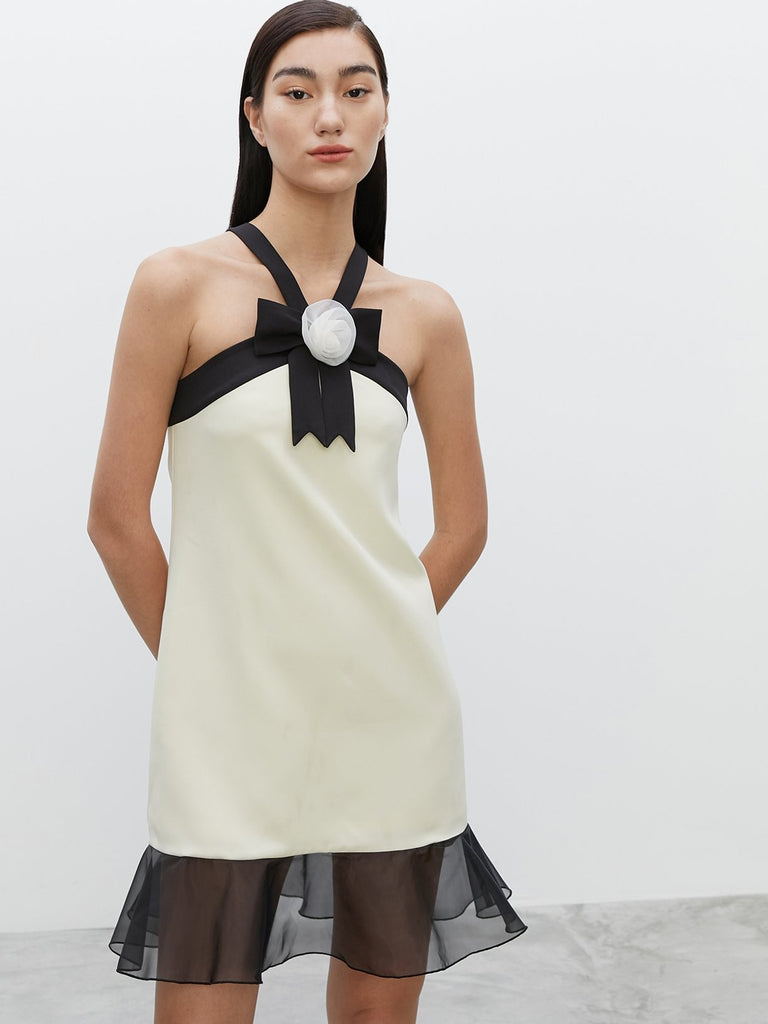 VICKTEERUT x Pomelo Sustainable Halter Neck Frilled Dress (M)