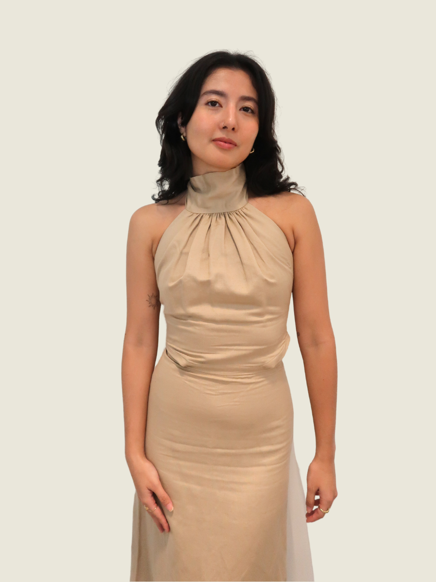 MICO Halter Linen Dress